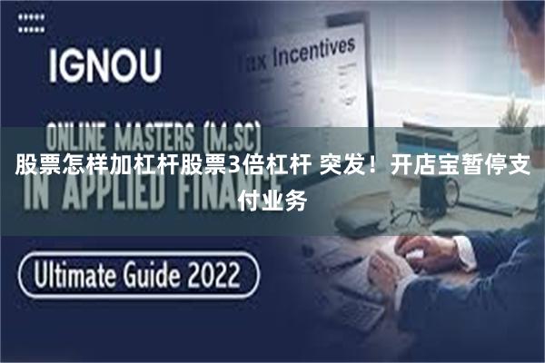 股票怎样加杠杆股票3倍杠杆 突发！开店宝暂停支付业务