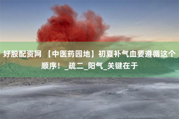 好股配资网 【中医药园地】初夏补气血要遵循这个顺序！_疏二_阳气_关键在于