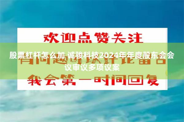 股票杠杆怎么加 诚骏科技2024年年度股东会会议审议多项议案