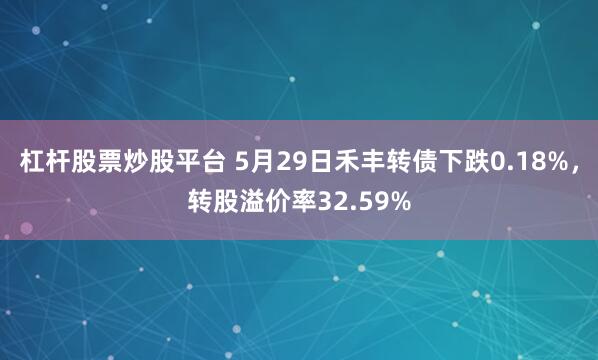 杠杆股票炒股平台 5月29日禾丰转债下跌0.18%，转股溢价率32.59%